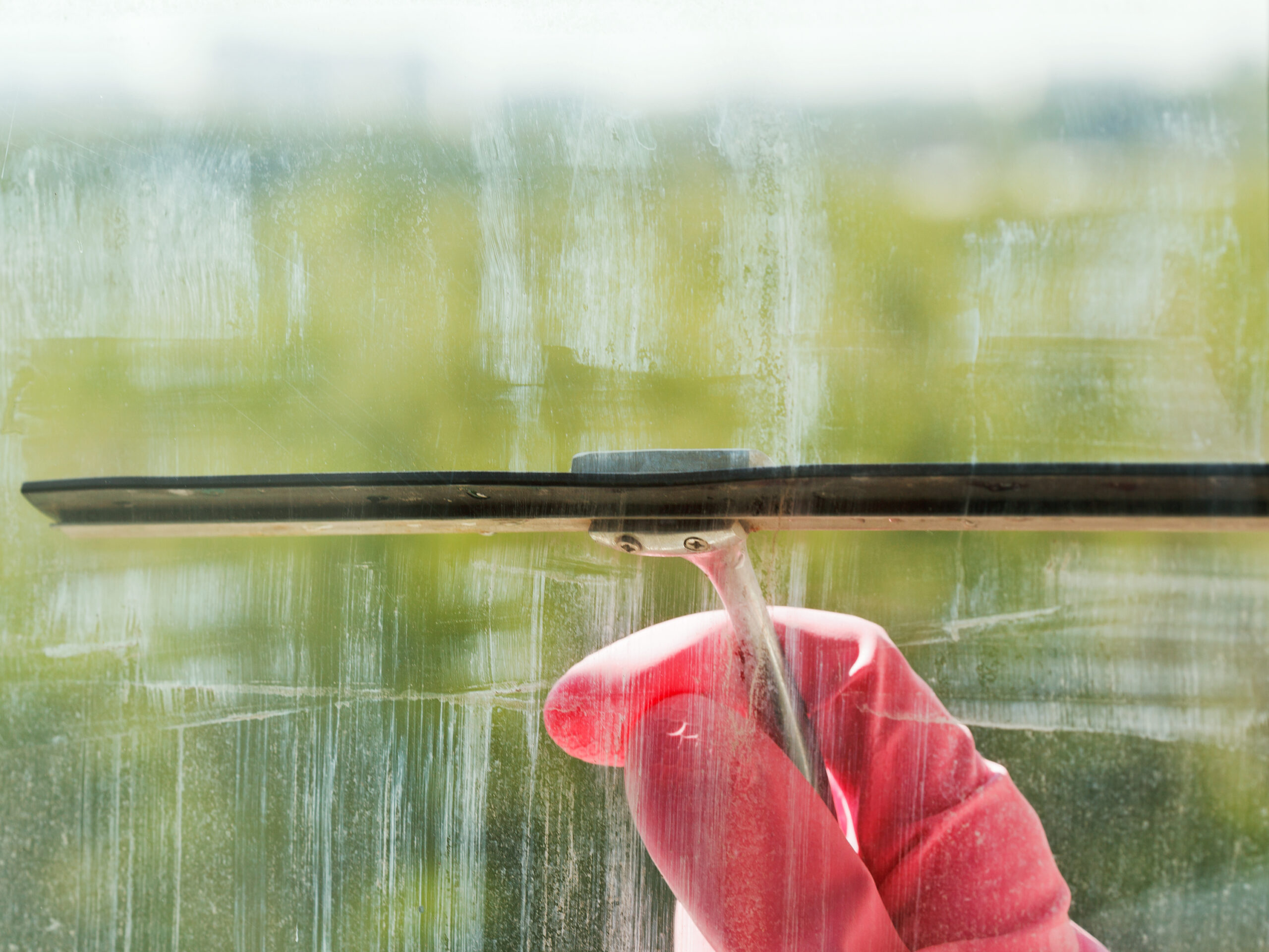 Dirty window track before and after professional cleaning