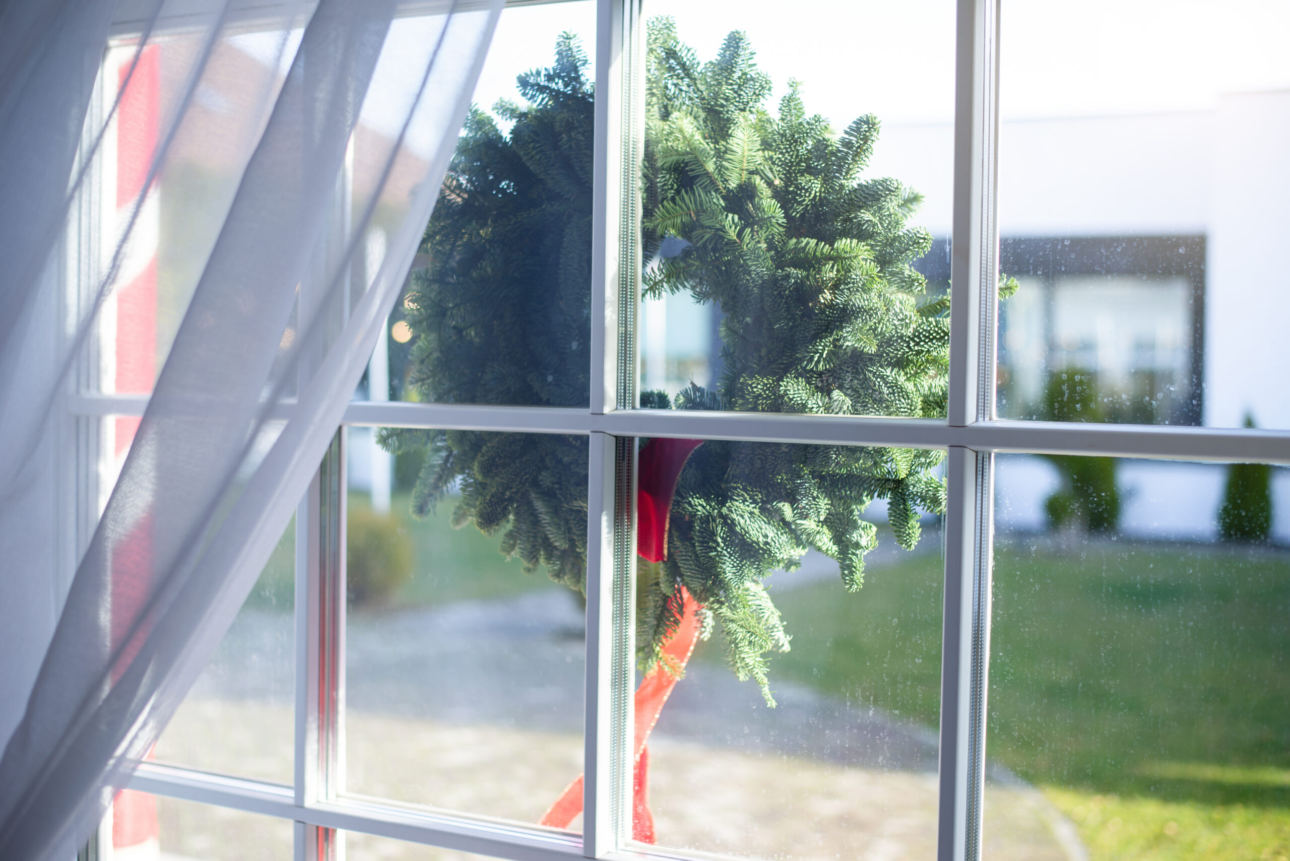 Clean window track and sill after professional window cleaning