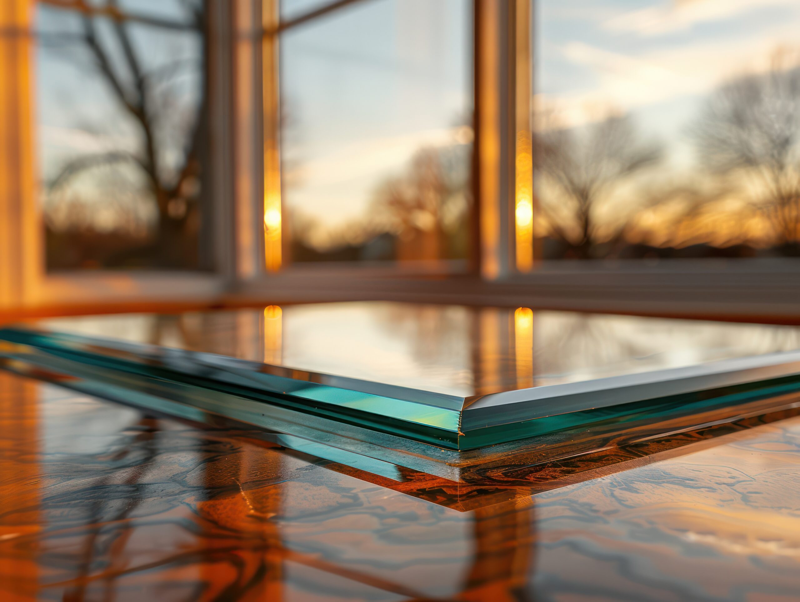 Sparkling clear glass reflecting cleanliness